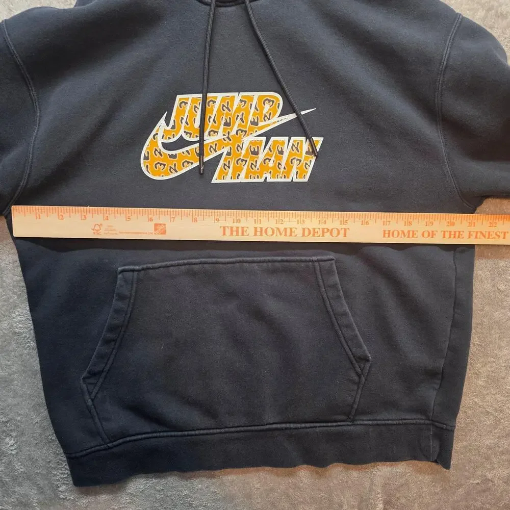 Jordan Jumpman Hoodie Mens M Black Fleece Pullover Leopard Graphic Sweatshirt